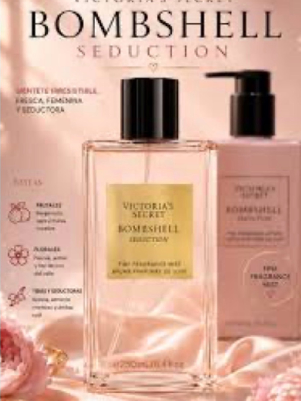 Victoria's Secret Bombshell Seduction Pink & Black Body Mist and Lotion Set